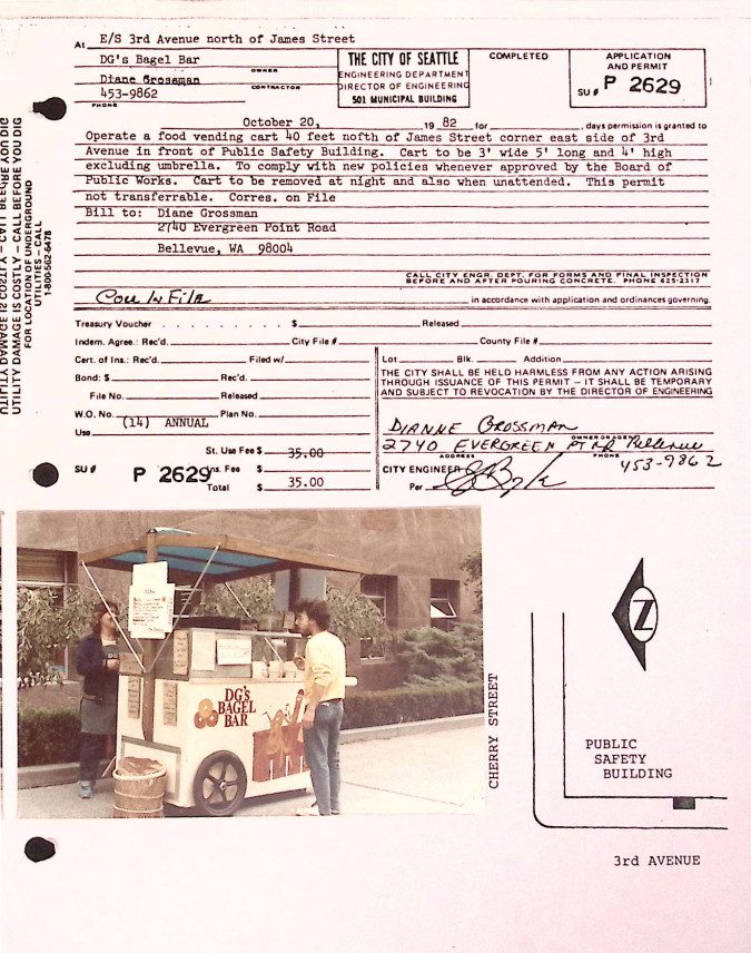 Scanned permit for DG's Bagel Bar