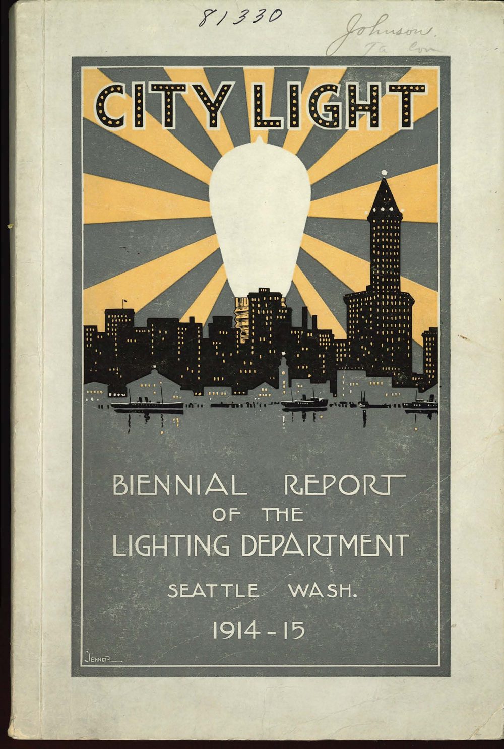 Cover of 1914-1915 Seattle City Light annual report