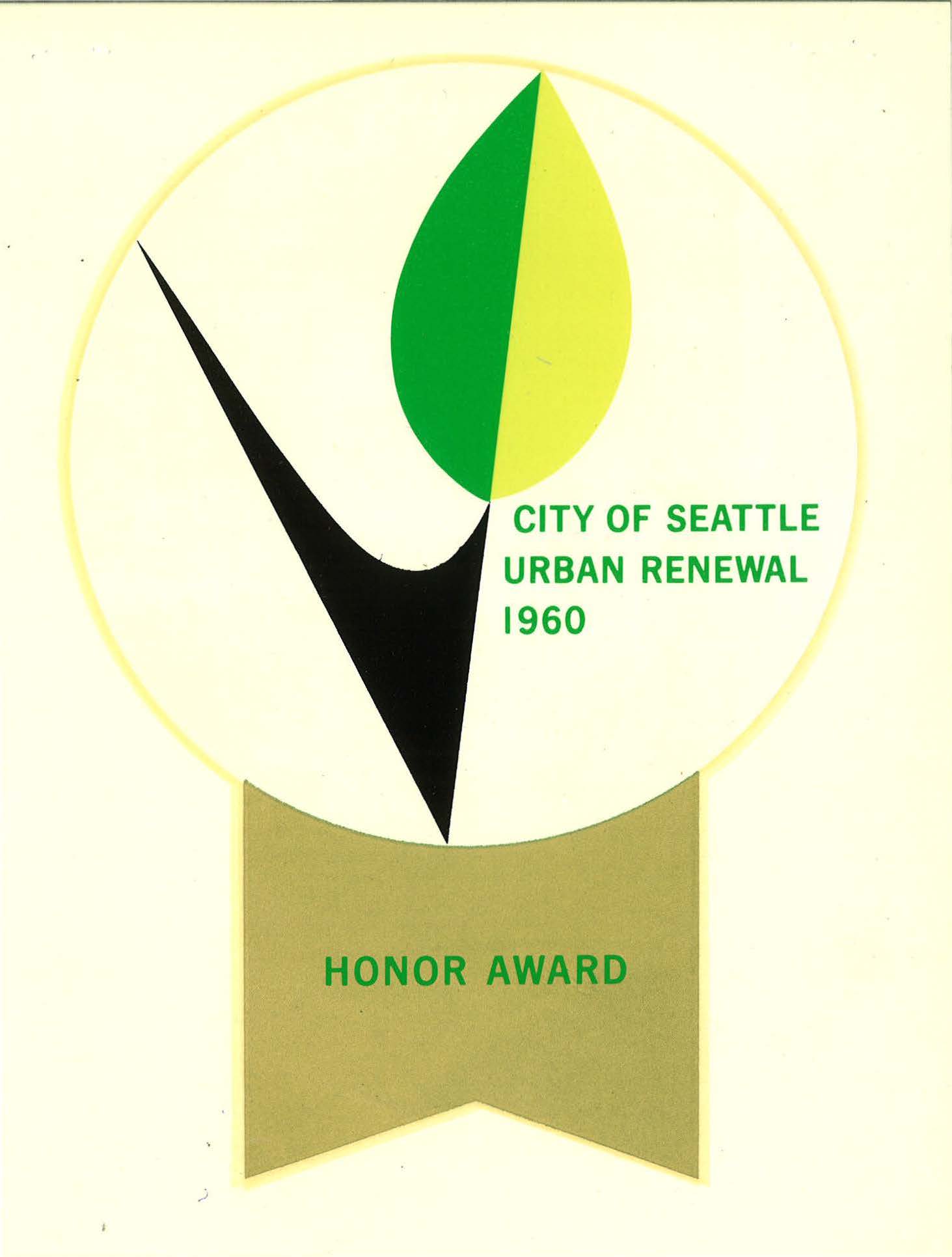 City of Seattle urban renewal honor award graphic