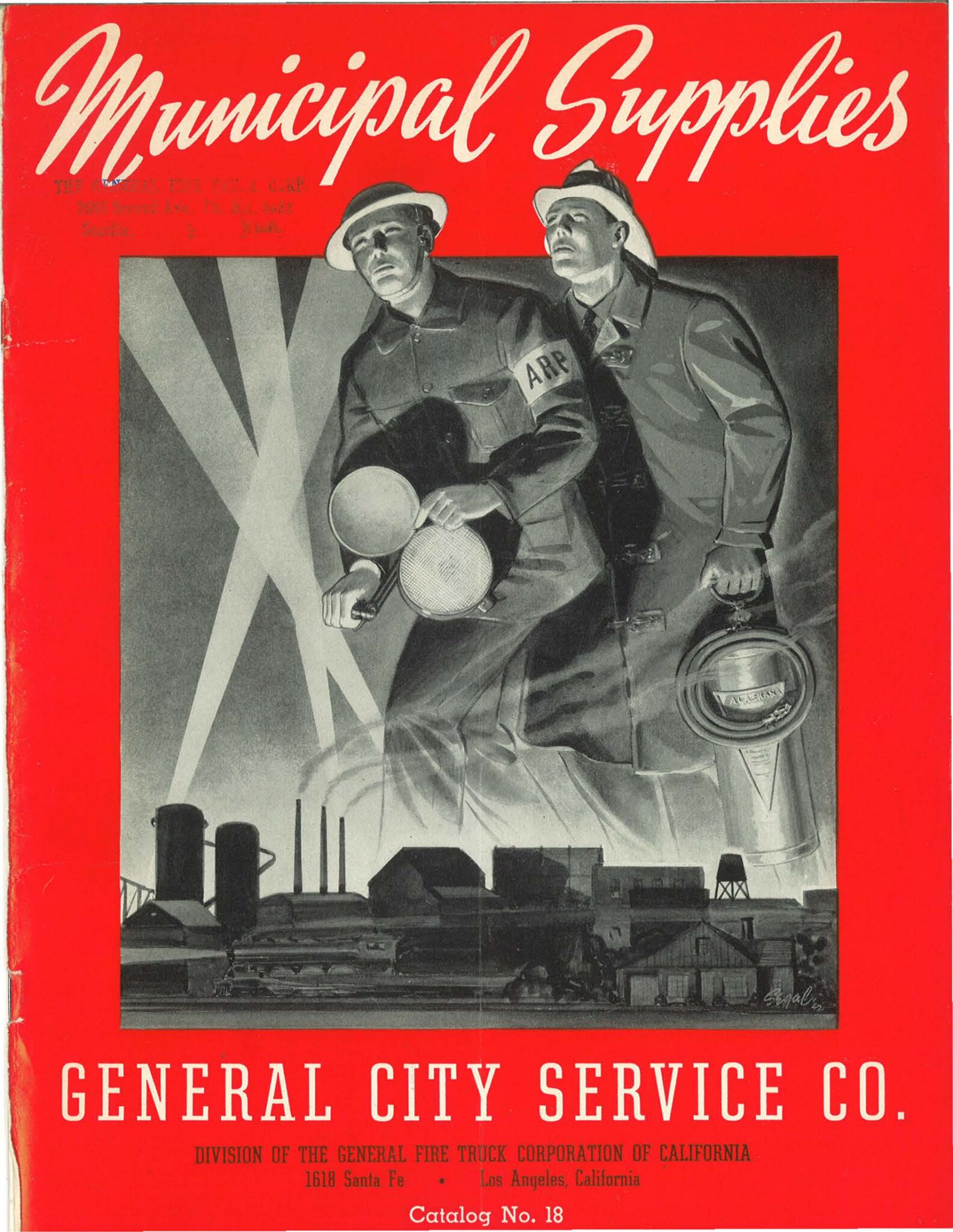 Cover of air raid siren brochure, circa 1943